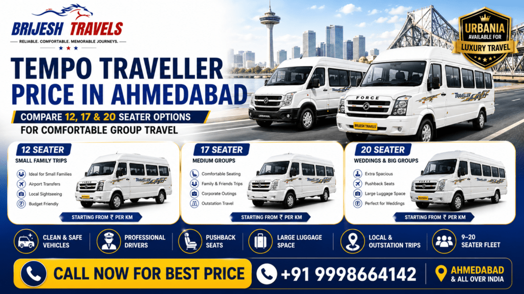 tempo traveller price in ahmedabad